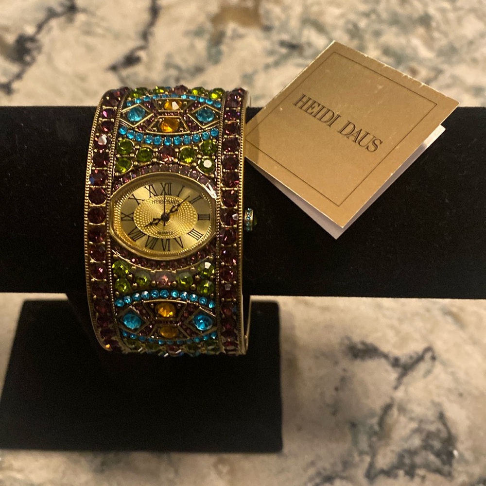 Heidi Daus, large cuff bracelet watch